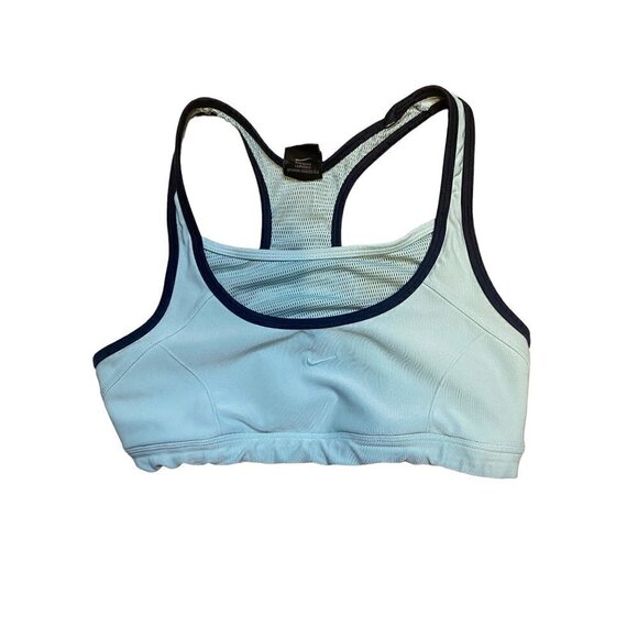 NIKE Light Blue Dri-Fit Razor Back Sports Bra Size M - Picture 1 of 4